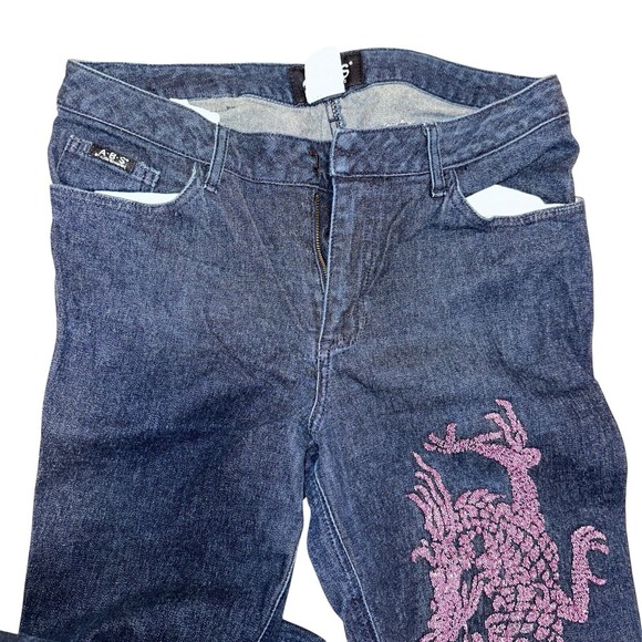 Allen Schwartz Jeans Rare Beaded Dragon Design - Picture 8 of 8